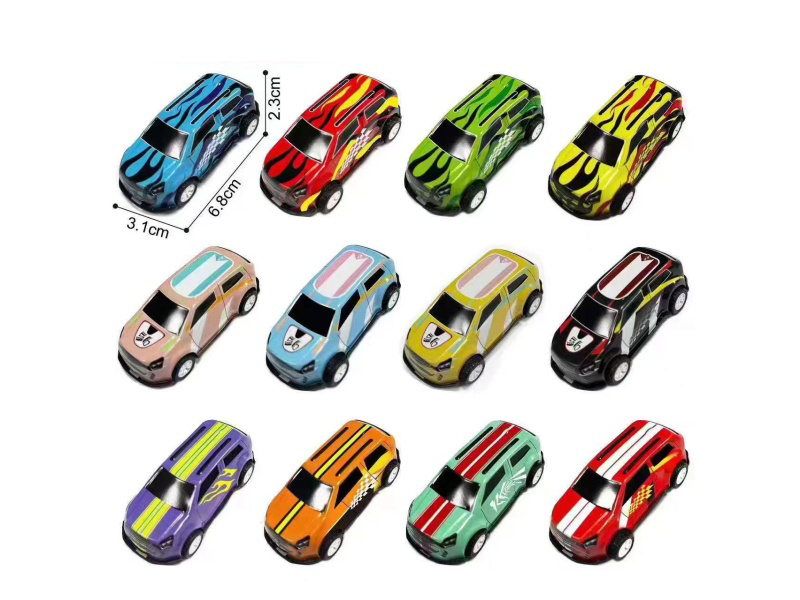6.8 High-Door Racing Rebound Tin Car (12 Models Mixed)