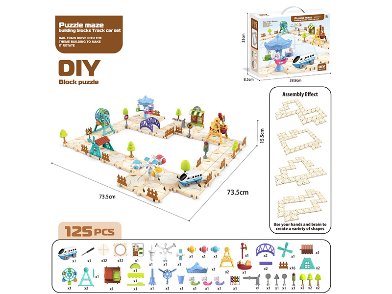 DIY Puzzle Maze Building Blocks Track Car Set