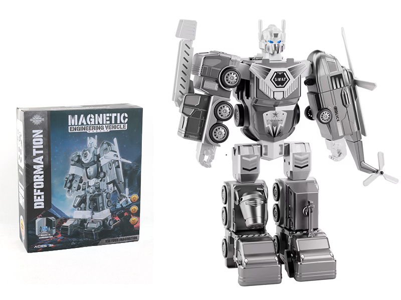 Magnetic Transformation Special Police Robot