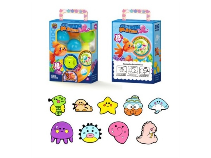 Egg Machine Color Box, 10 Pieces, Flat Glue, Ocean Series