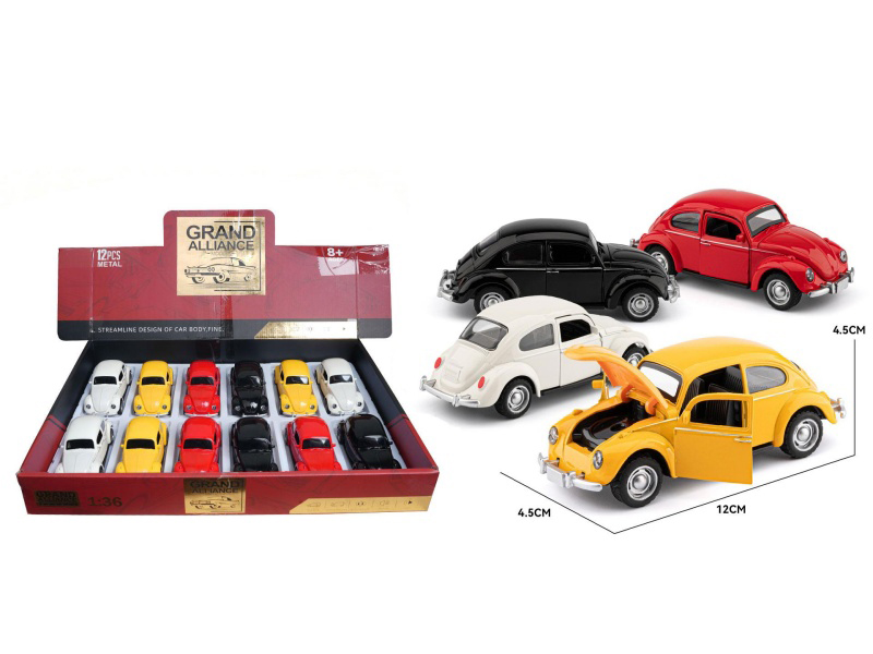1:36 Rebound Alloy Car Model - Lamborghini (12 Pieces/Display Box) Four-Color Mixed Set