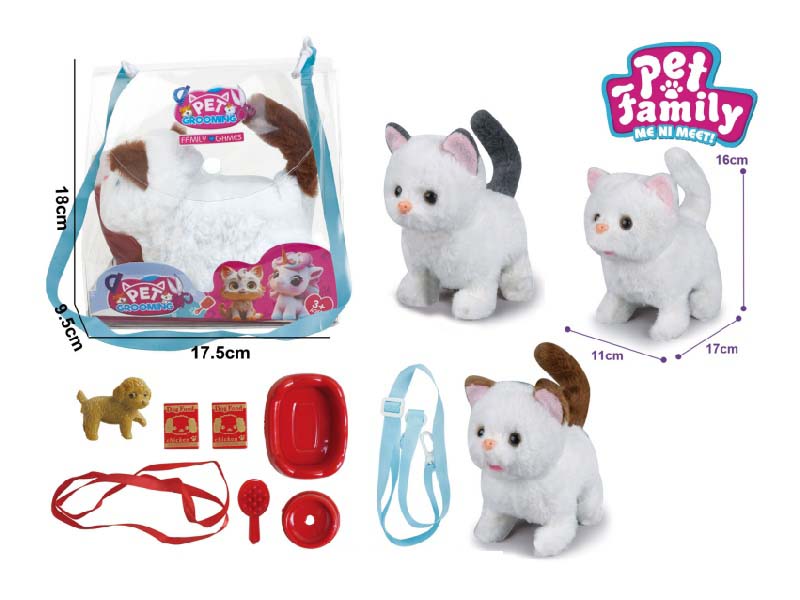 B/O Plush Walking American Shorthair Cat + Small Accessories 2