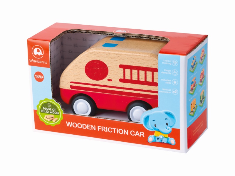 Wooden Mini Fire Engine With Music And Lights