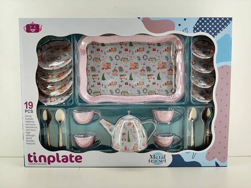 Christmas Themed Tinplate Tea Set