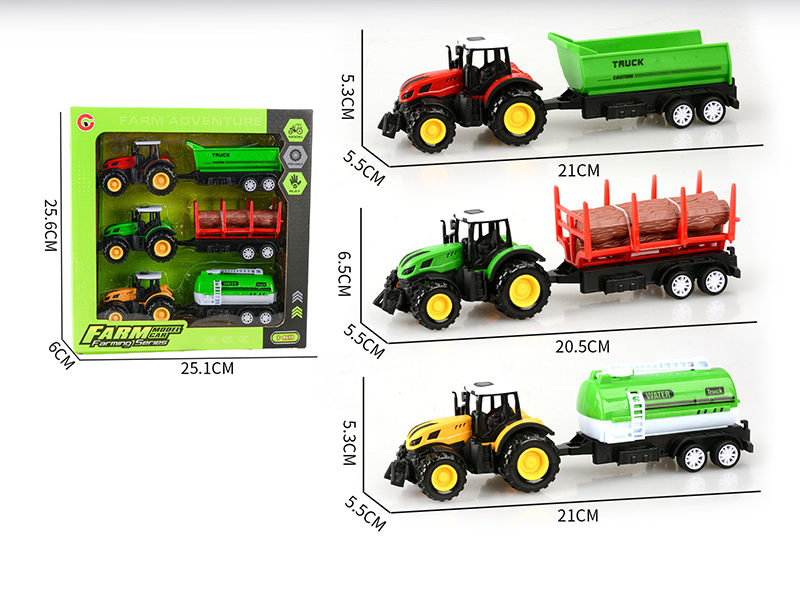 Pull Back Farm Tractor Set