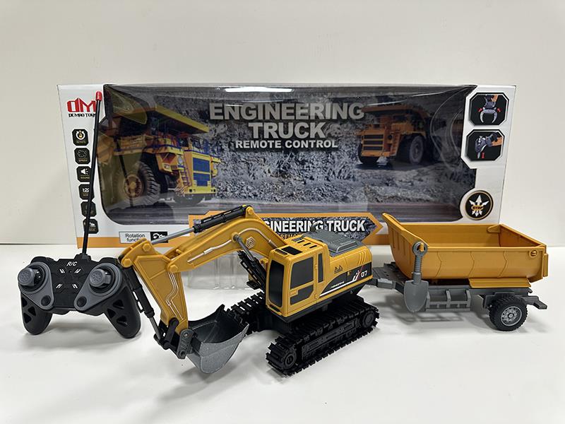 1:22 2.4G 6CH R/C Alloy Crawler-Type Excavator With Lights, Tipping Trailer (Not Included  Batteries)