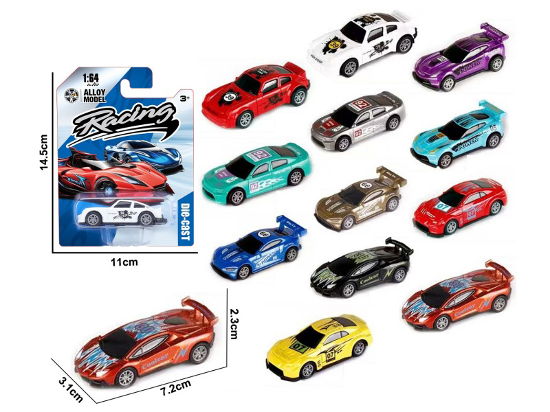 1:64 Pull Back Alloy Sports Cars