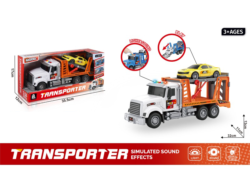 1:16 Sound And Light Inertial Transport Vehicle - Orange (Package 3*Ag13)