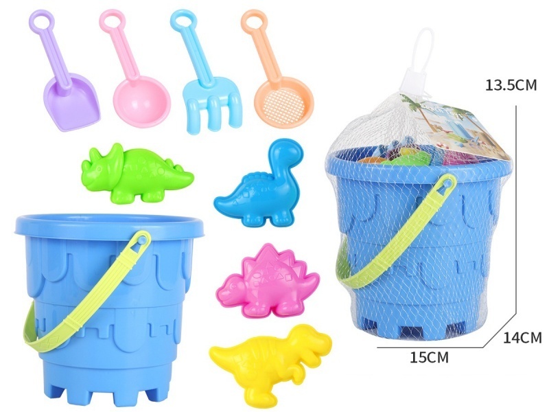 Castle Beach Bucket, Terrifying Dinosaur 9-Piece Set