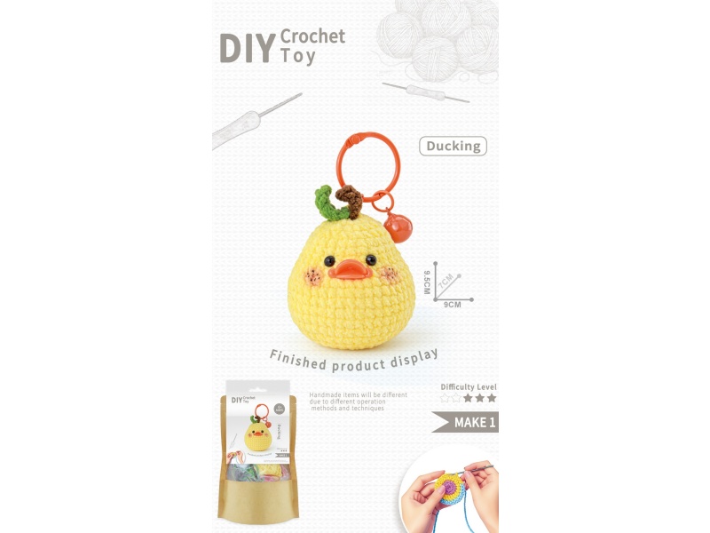 Diy Crocheted Animal Yellow Pear Pendant (Including Making Tools)