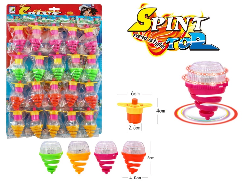 Windup Top Toy With Light
