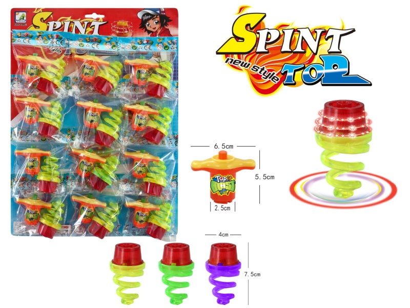 Windup Top Toy With Light(With Large Handle)