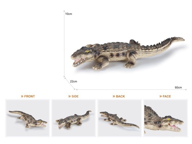 19-Inch Painted Thick-Fleshed, Cotton-Rich And Soft Rubber Crocodile (Gray)