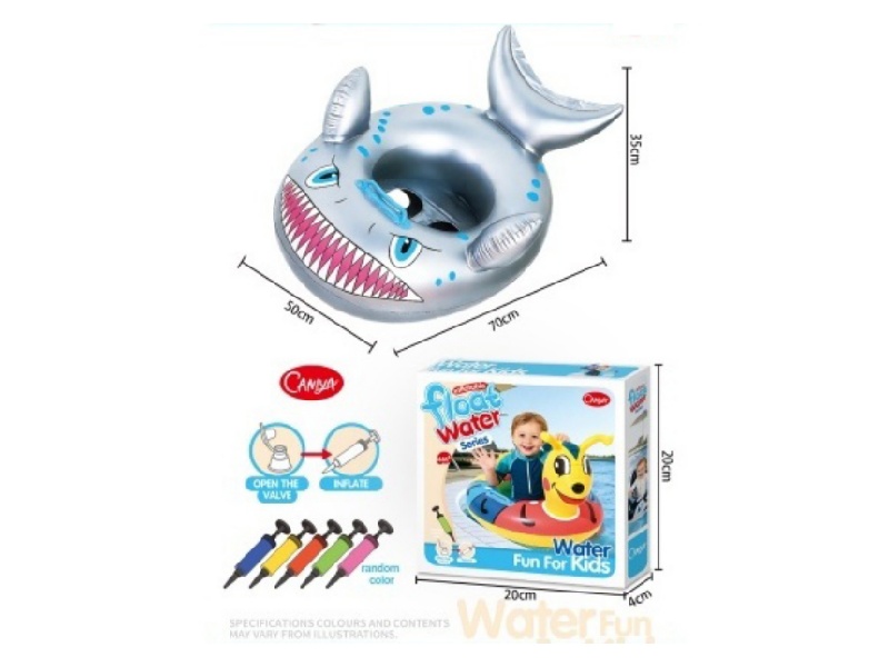 Children'S Swimming Ring + Air Pump [Shark]