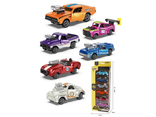 A Classic Car Made Of Recycled Alloy With Two Doors (6 Pcs)