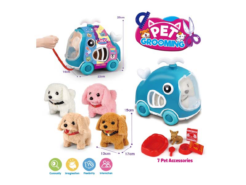 Whale Leash Bike + B/O Plush Solid-Color Dog + Accessories