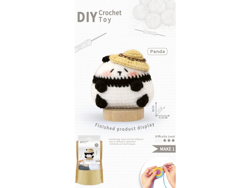 Diy Crocheted Animal Rice Ball Panda Figurine (Including Making Tools)