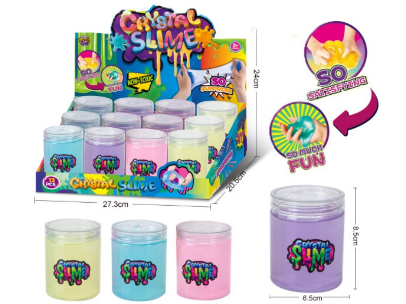 Cylindrical Bottle Pearlescent Crystal Mud, 12Pcs/ Box