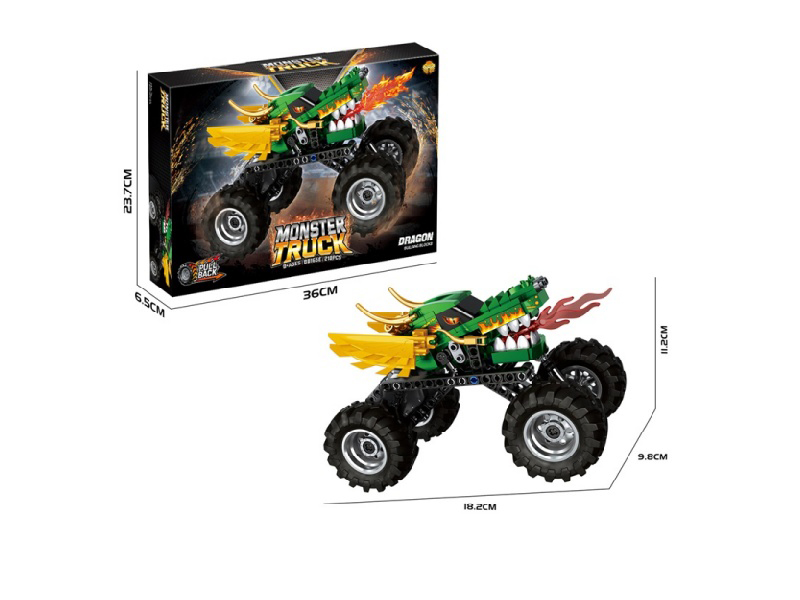 Diy Building Block Rebound Monster Flying Dragon Big Foot Cart (With Shock Absorber)