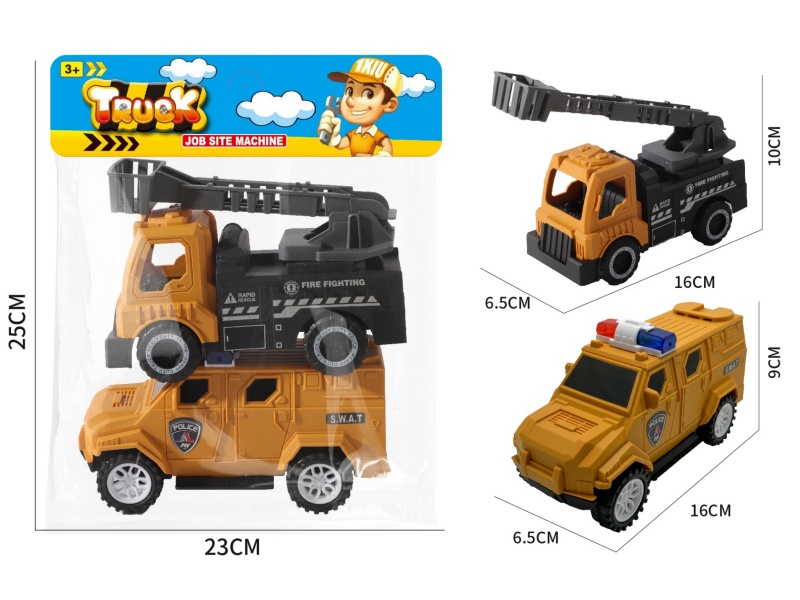 Slide Engineering Aerial Ladder Truck + Police Car