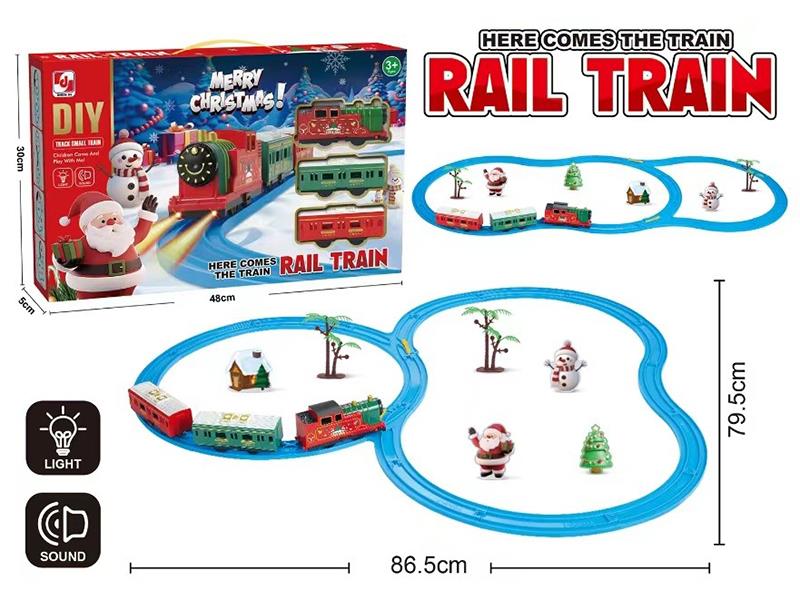 Christmas B/O Rail Train With Lights And Music