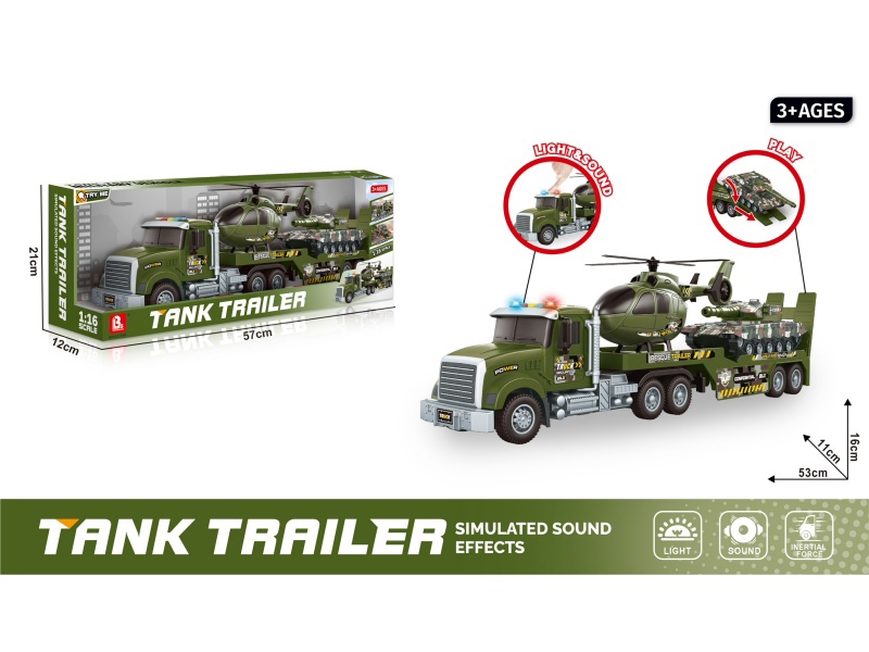 1:16 Sound And Light Inertial Military Transport Vehicle (Package 3*Ag13)