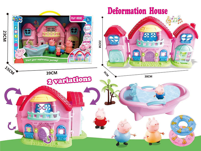 Peppa Pig Deformation House Play House Toy(Light And Music)