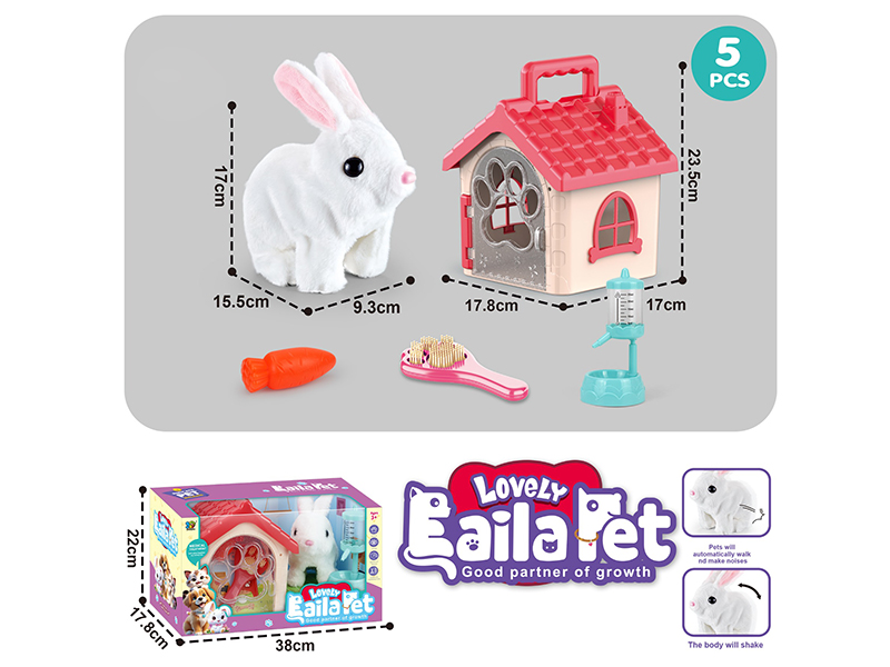 B/O Rabbit Pet House Set