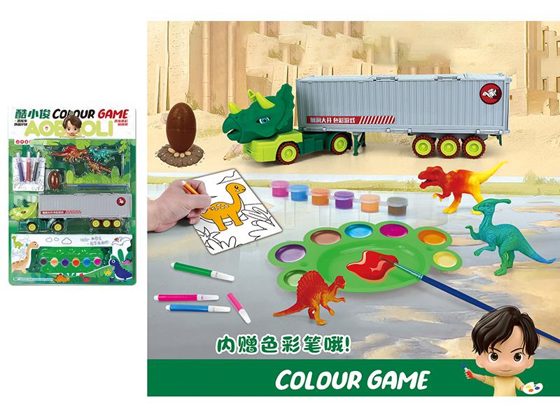 Container Truck + Dinosaur Doodle Cards