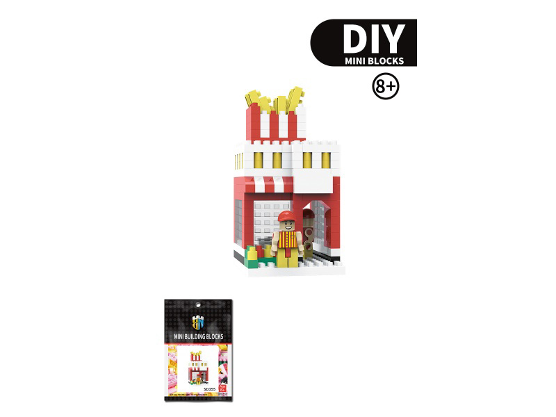 Street View Series - 288 PCS Of Fries Shop Building Blocks