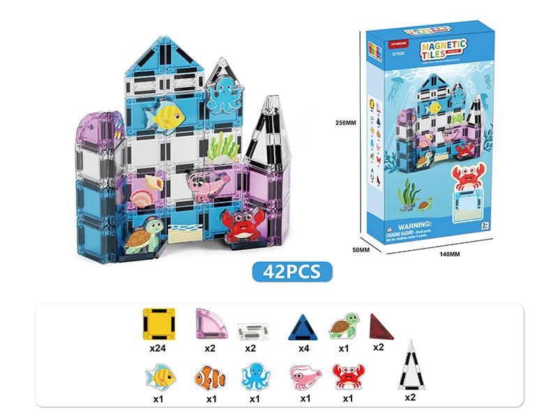 Ocean Theme Magnetic Building Blocks(3.75 Mini Size) 42pcs