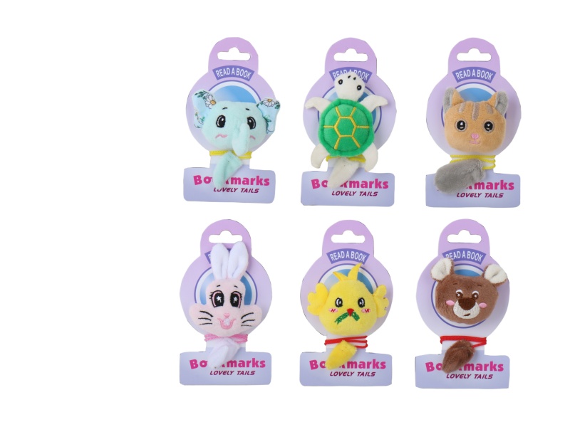 Cotton Animal (Elephant, Turtle, Cat, Rabbit, Chicken, Bear) Bookmarks Six Pieces