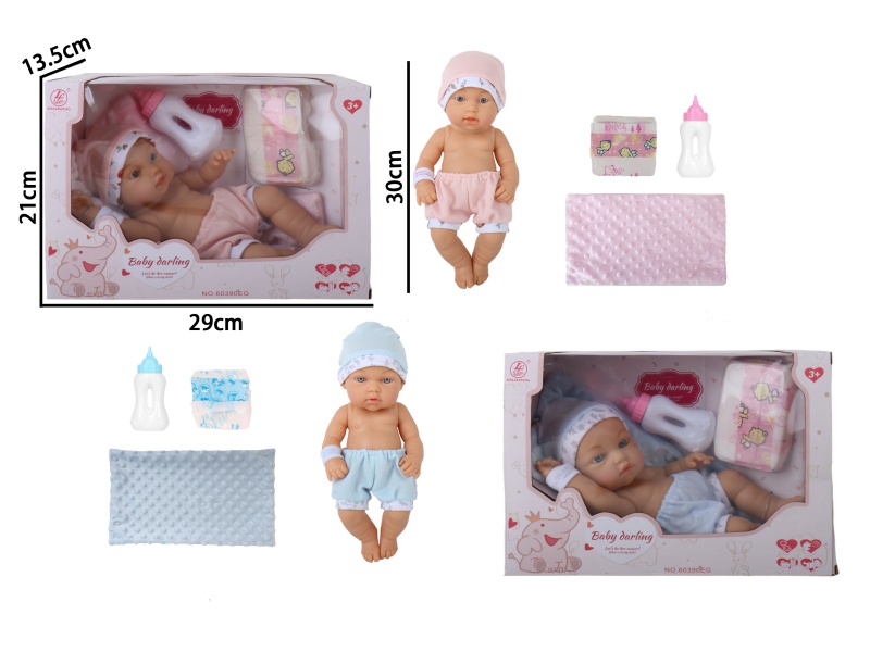 12-Inch Ic-Free Full-Body Rubber Girl (With Female Features) Full-Body Rubber Boy (With Male Features) Newborn Doll Two Models