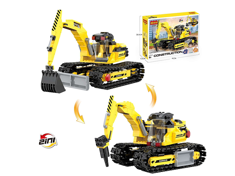 Small Particle Building Blocks 2 In 1 Engineering Trucks 367pcs
