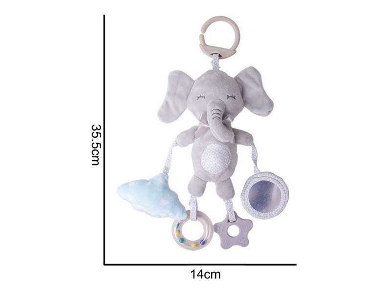 Plush Grey Elephant Large Pendant Baby Soothing Plush Animal Toy