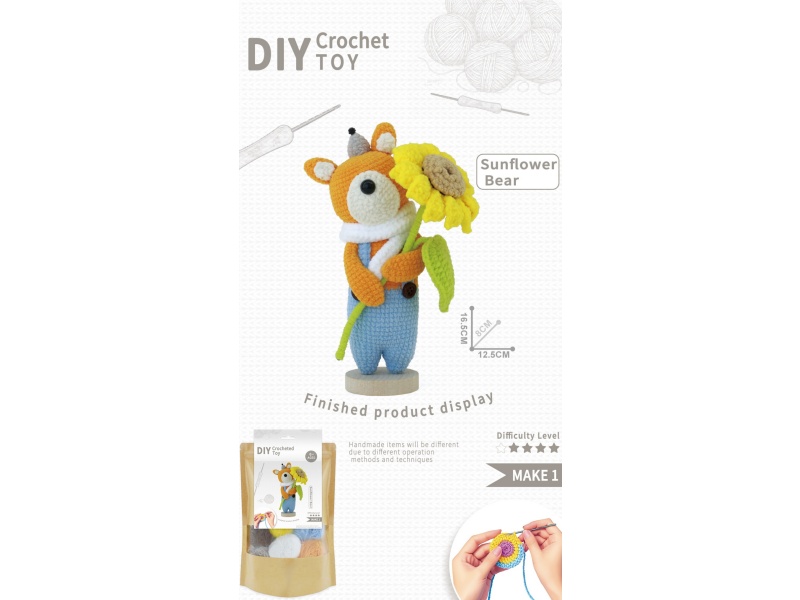Diy Crocheted Animal Sunflower Bear Figment (Including Making Tools)