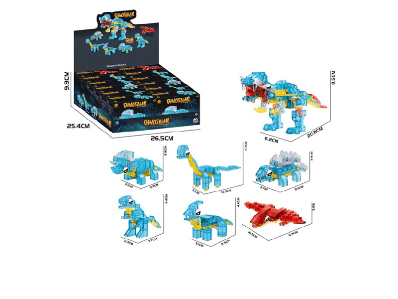 Diy Building Block Dinosaur 6-In-One (7 Different Shapes *2)
