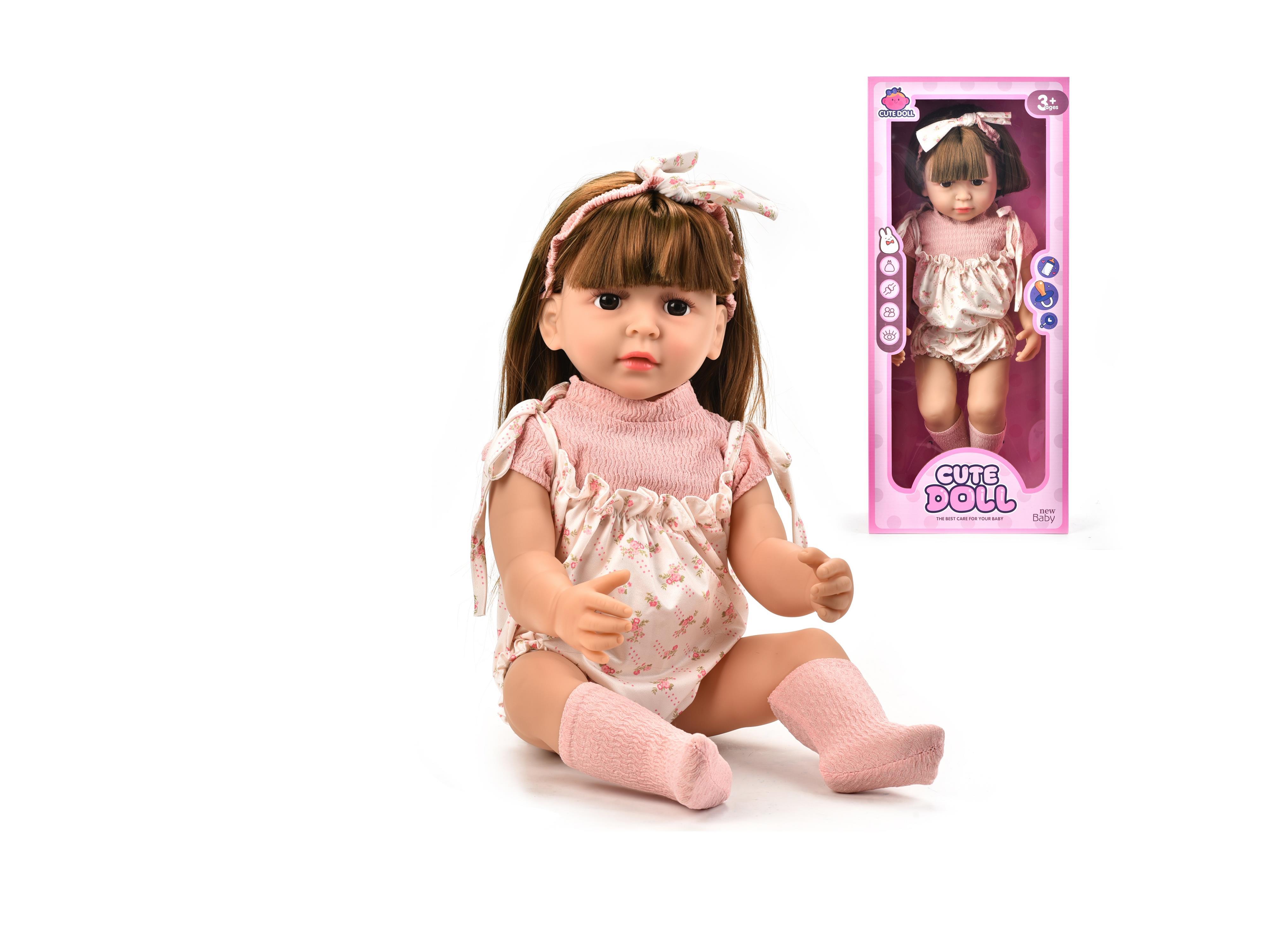 60Cm Reborn Doll, 22-Inch Simulated Baby, Soft Rubber, Fully Lined