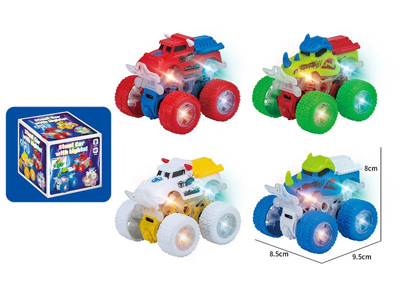 Dual Friction Stunt Monster Car With Lights 1pcs