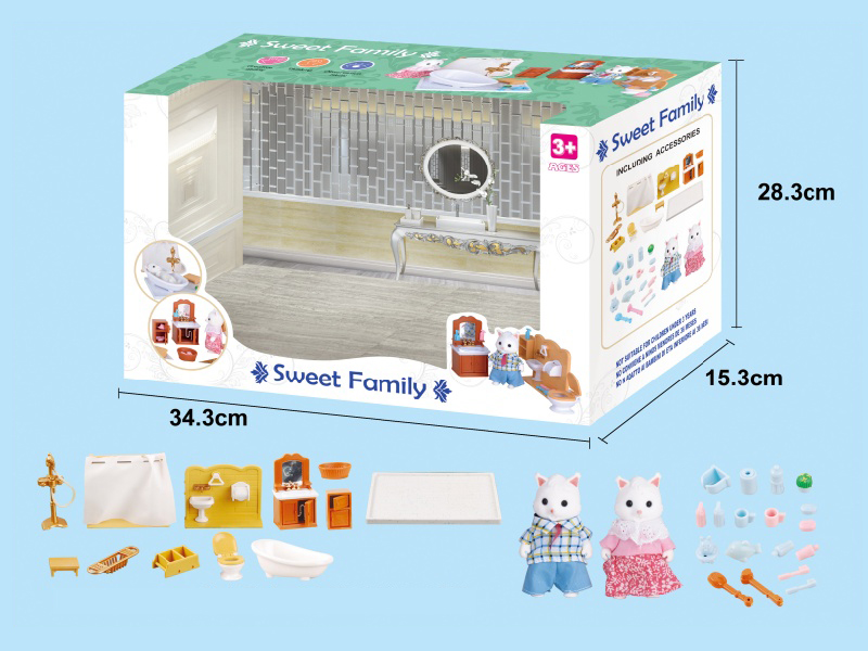 Bathroom Toys + Squirrel Dolls 2pcs