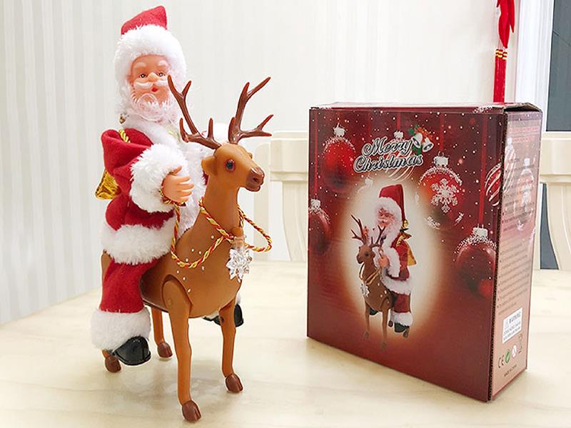 Riding Deer Santa Claus Toy With Light