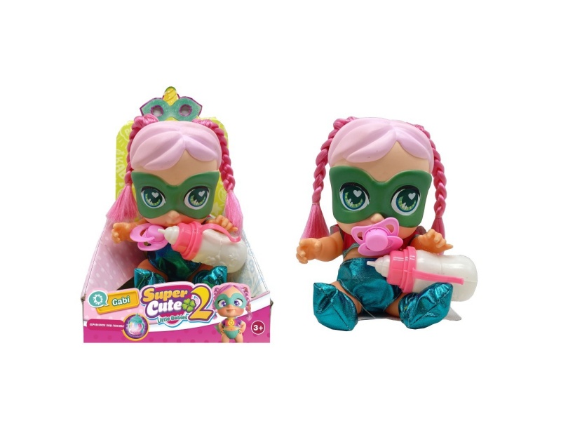High-End 14-Inch Lined Tape, Seven-Color Light And Music Fangeek Super Cute, Super Hero, Cute Baby, Dc Baby, With Water Absorption And Spray Functions, With Baby Bottle And Nipple