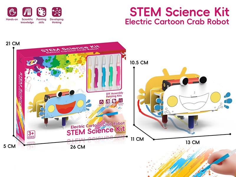 STEM Science Kit DIY 3D Puzzle - Electric Cartoon Crab Robot