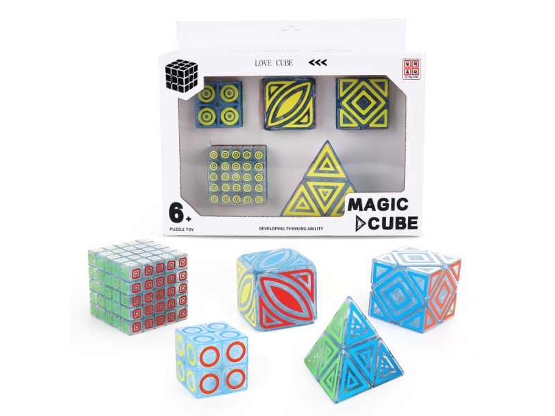 Second-Order Rubik'S Cube (Uv Printing) + Maple Leaf (Uv Printing) + Diagonal Turn (Uv Printing) + 5Th-Order Rubik'S Cube (Uv Printing) + Second-Order Pyramid (Uv Printing)