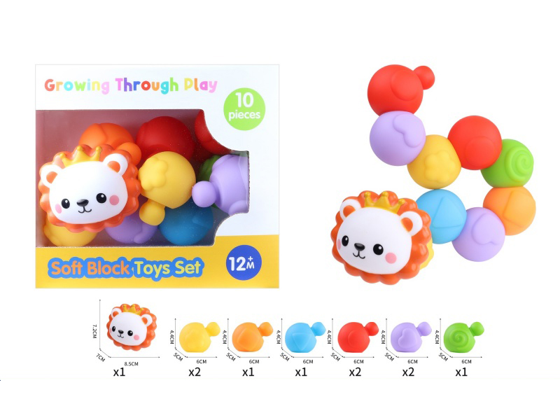 Vinyl Soft Blocks Toys Set(Lion)