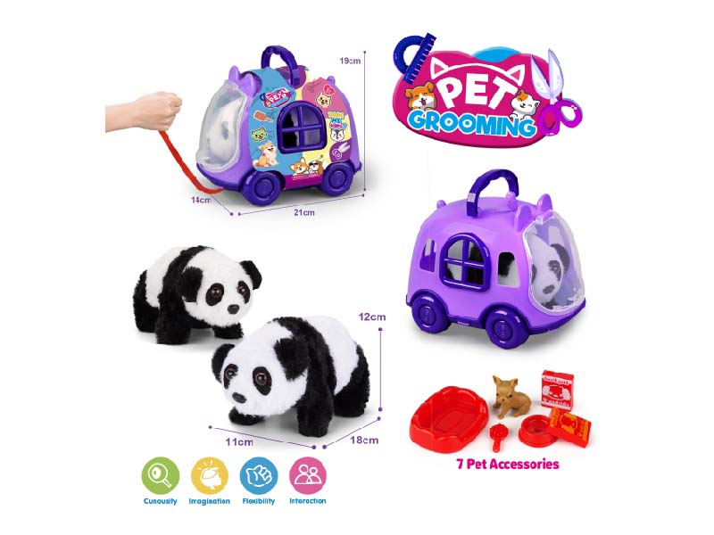 Purple Rope Cart + B/O Plush Panda + Accessories