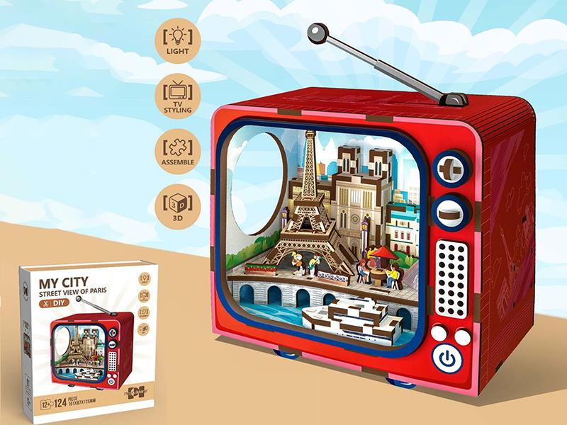3D Wooden Puzzle 124PCS - TV