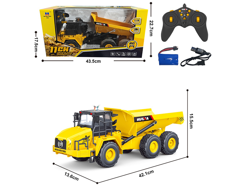 1:16 11-Channel Remote-Control Articulated Dump Truck