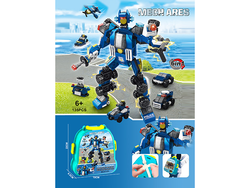 Robot Building Blocks Backpack (135 PCS)