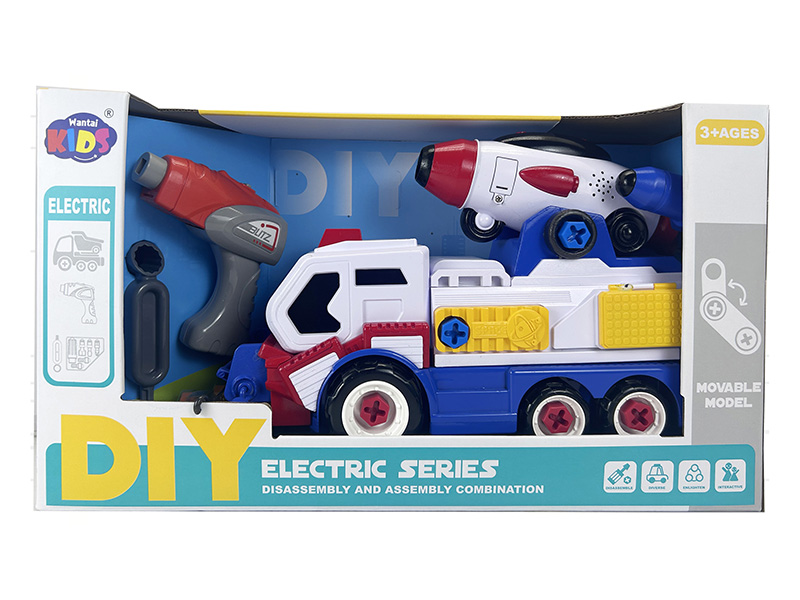 Electric Series DIY Disassembly And Assembly Space Vehicle + Friction Space Rocket With Sound